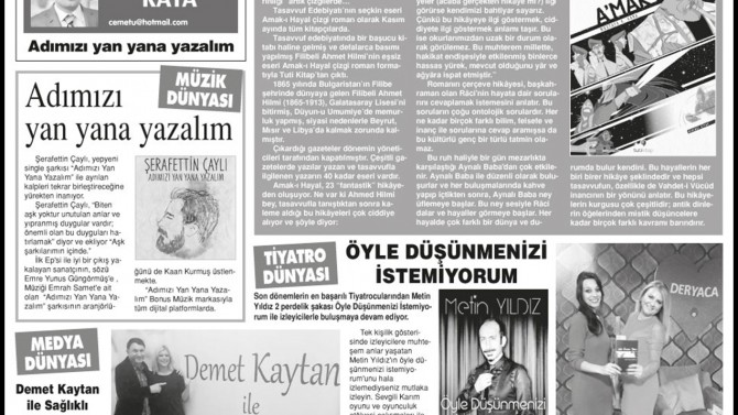 İlk kez çizgi roman olarak basılan A'mâk-ı Hayal Önce Vatan Gazetesi'nde yer aldı.