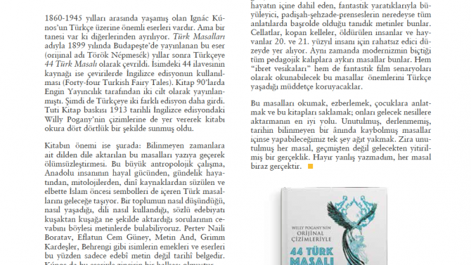 44 Türk Masalı Arka Kapak Dergisi'nde yer aldı..